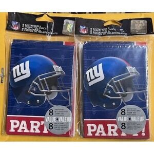 (2)New York Giants NFL Party Invitations & Thank Yous - 8 in each package